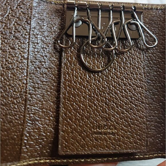 Gucci New Vintage Rare Brown Key and Card Holder with Box - Picture 7 of 10